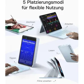 Inateck Tastatur Hülle für iPad Air 13 Zoll (2025/2024), iPad Pro 12.9 Zoll 6/5/4/3 Gen Blau