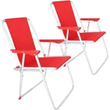 Wellhome Well Home - Set mit 2 Klappstühlen, Metall, Rot, 44 x 44 x 74 cm