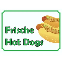 Frische Hot  Dogs Schild A4 (210x297mm)