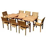 aleos Teak Set 9-tlg. Braun