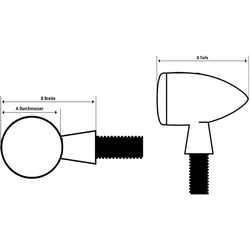 HeinzBikes LED Armaturen Blinker DYNA Modelle 96-, schwarz, schwarz