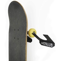 MEOLLO Wandhalterung für Skateboard, 100% Stahl, (Schwarz x1)