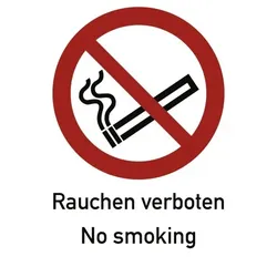 Rauchen verboten No smoking ISO 7010, Kombischild, Alu, 210x297 mm