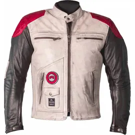 Helstons Tracker Lederjacke Rot/Schwarz/Weiß 2XL