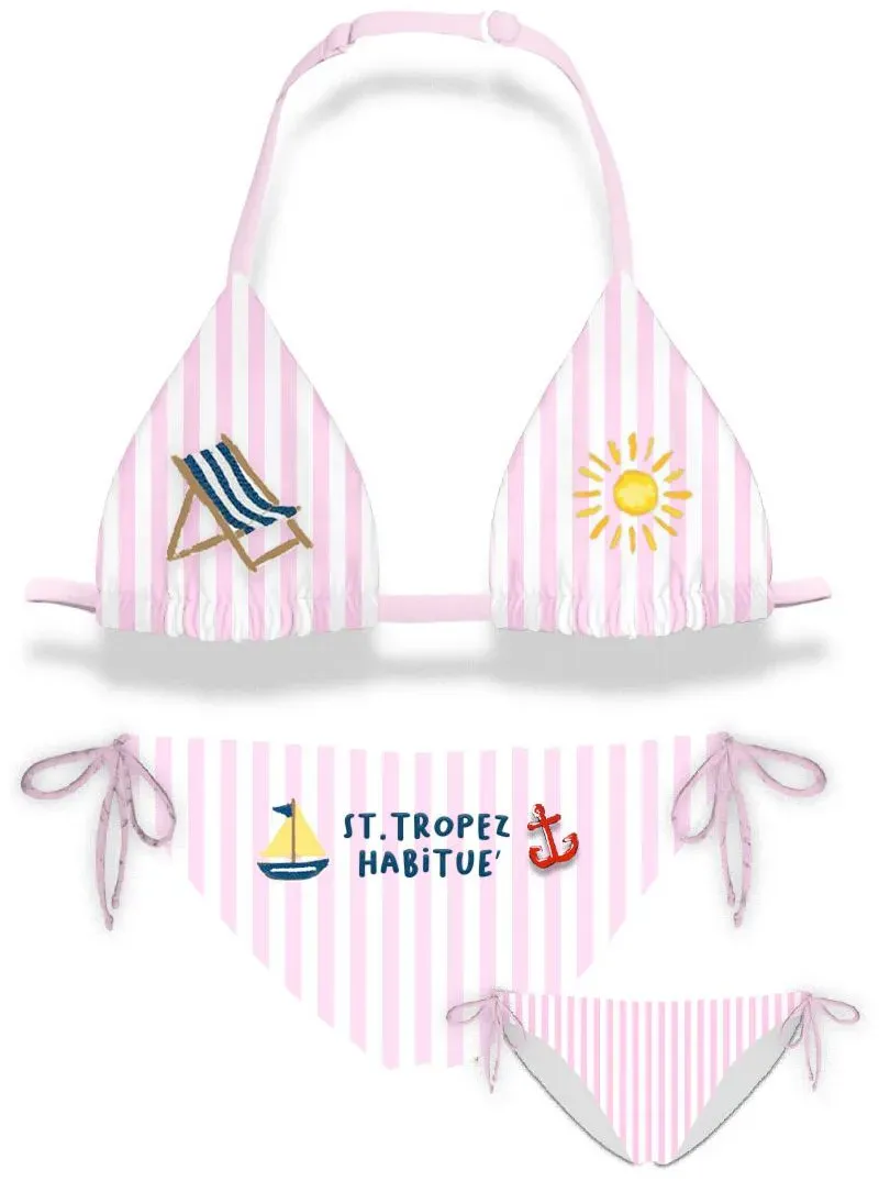 MC2 Saint Barth Holly Classic Triangle Bikini st tropez habitue stripes 21 emb (03252L) 14 yrs
