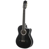 Almeria CC 36 EQ Classic BK 4/4, Konzertgitarre Schwarz, Mit Tonabnehmer, Cutaway, Fichtendecke, Sapele Boden und Zargen, Mattes Finish, 19 Bünde, Ideal für Anfänger