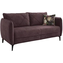 Sofa Novara Stoff Violett Aubergine 2,5-Sitzer