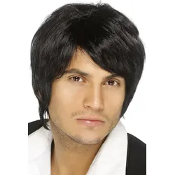 Schwarze Boyband Perücke - OS