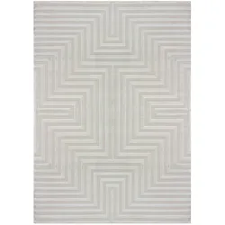 Teppich Kurzflor 3D-Muster Polypropylen Wohnzimmer Silber Rechteckig 280x370 | Kadima Design