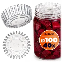 Kadax Fermentiergewichte – 40er Set | Gärhilfe fi 100 mm mit Netz für TO100-Einmachgläser | Kunststoff Fermentier-Einsatz für Sauerkraut, Kimchi & Gurken | lebensmittelecht