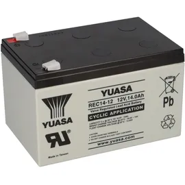 YUASA Blei-Akku REC14-12 12V 14Ah Zyklenfest, Faston 6,3mm