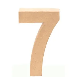 Glorex  GLOREX 6 2029 137 - Papp - Zahl 7, aus brauner Pappe, ca. 17,5 X 5,5 cm groß, zum bemalen und bekleben, für Serviettentechnik und Décopatch, ideal als Dekoration, Natur
