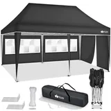 tillvex Faltpavillon 3 x 6 m inkl. 3 Seitenteile Anthrazit