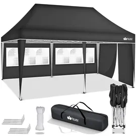 tillvex Faltpavillon 3 x 6 m inkl. 3 Seitenteile Anthrazit