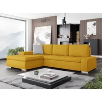 MIRJAN24 Ecksofa Orkan Mini, mit Bettkasten und Schlaffunktion, Universell, L-Form, 265x185x85 cm gelb