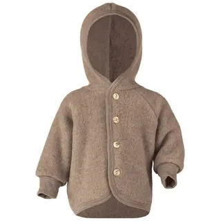 Engel Natur Engel Baby Jacke mit Kapuze Wollfleece, 74-80/74/80, walnuss melange 74/80