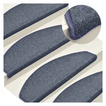 vidaXL Stufenmatte 65 x 24 cm Dunkelgrau/Blau