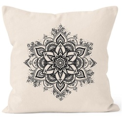 Autiga Dekokissen Kissenbezug Mandala Ornament Bohemian Boho Ethno Kissen-Hülle Deko-Kissen Autiga® beige