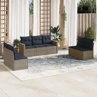 vidaXL Gartensofa-Set 7-tlg. grau