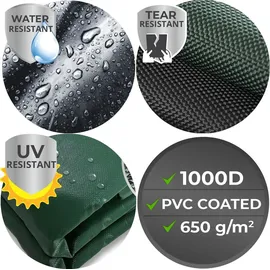 Vendomnia Abdeckplane 2 x 8 m Weiß