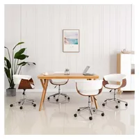 VidaXL Drehbare Esszimmerstühle 4 Stk. Weiß Kunstleder