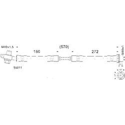 ATE Bremsschlauch hinten rechts mit Rohrleitung für BMW 34301165766 24.5157-0273.3