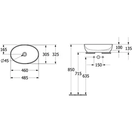 Villeroy & Boch Artis Aufsatzwaschtisch 43884801,