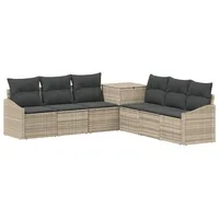 vidaXL Sofa Set 7-tlg. Hellgrau/Dunkelgrau Loungesofa