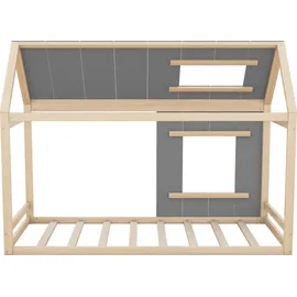 Flieks Hausbett mit Rausfallschutz 90 x 200 cm natur