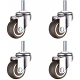 Odipie - 4 Pcs Klein Lenkrollen Rollen für Möbel M8x20mm Möbelrollen Durchmesser 38mm für Couchtisch Blumenständer Schrank