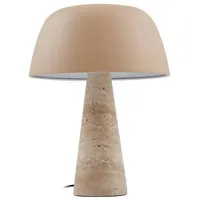 LINDBY Tischleuchte Magritt, beige, Metall, Stein, 41 cm