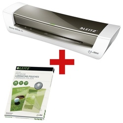 Leitz A4 Laminiergerät »iLam Home Office« inkl. Laminierfolien »iLAM Pouch A4« 100 Stü grau, 37x7.6x12.8 cm