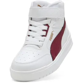 Puma Shuffle Downtown Mid AC+ PS Kinder Weiß/Regal Rot/Gold 33
