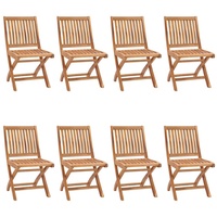 Eleganter® Stühle Modernen-Stil Relaxsessel für Garten Klappbare Gartenstühle 8er Set Massivholz Teak Gartensessel Bistrostuhl Germany 46,5 x 5...