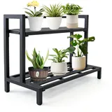 DHYGOTFUR Blumenständer Pflanzenregal Mehrstöckig Draußen& Innen Aluminium, Pflanzentreppen Blumenregal für Garten (Medium)