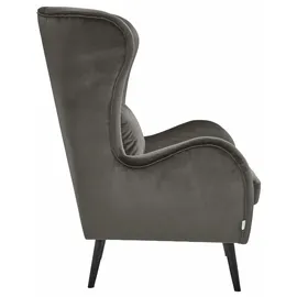 Home Affaire Sessel HOME AFFAIRE "Salla auch in Fellimitat und Feincord, viele Bezugsarten, Ohrensessel", grau (anthrazit), B:78cm H:118cm T:94cm, Samtoptik (100% Polyester), Sessel, Sessel, wahlweise mit oder ohne Hocker; großer Sessel: Maße B/T/H: 78/94/118cm