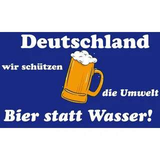 trends4cents Flagge BIER STATT WASSER 90 x 150 cm mit 2 Messingösen