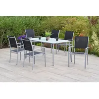 Merxx Milano Set 7-tlg. mit Gartentisch 150 x 90