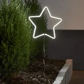 Star-Trading LED-Lichterstern Solarleuchte Kunststoff, Metall, Stahl 22x58 cm 8 Funktionen weiß