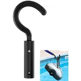 Edelstahl Haken für alle Poolroboter, Metall Pool Haken für Stangen - Einfache Befestigung an Teleskopstangen, Poolzubehör für Pool Saugroboter inkl. schnurlos, oberirdisch, und unter Wasser