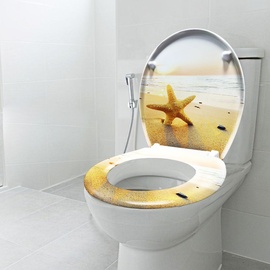 Buri WC-Sitz weiß Toilettendeckel Klodeckel Toilettensitz Klobrille MDF Brille Deckel