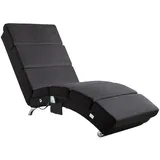 CASARIA Relaxliege London Massage & Heizfunktion Ergonomisch Gepolstert Wohnzimmer Liegestuhl Polsterliege Stoff Anthrazit