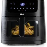 Domo Deli-freyer Heißluft-Fritteuse 8 l 1800 W mit Display, Antihaftbeschichtung, Überhitzungsschutz, T, Fritteuse, Schwarz