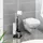 Wenko WC-Garnitur Rivalta Edelstahl/Glas mit Silikon-Ersatzbürste