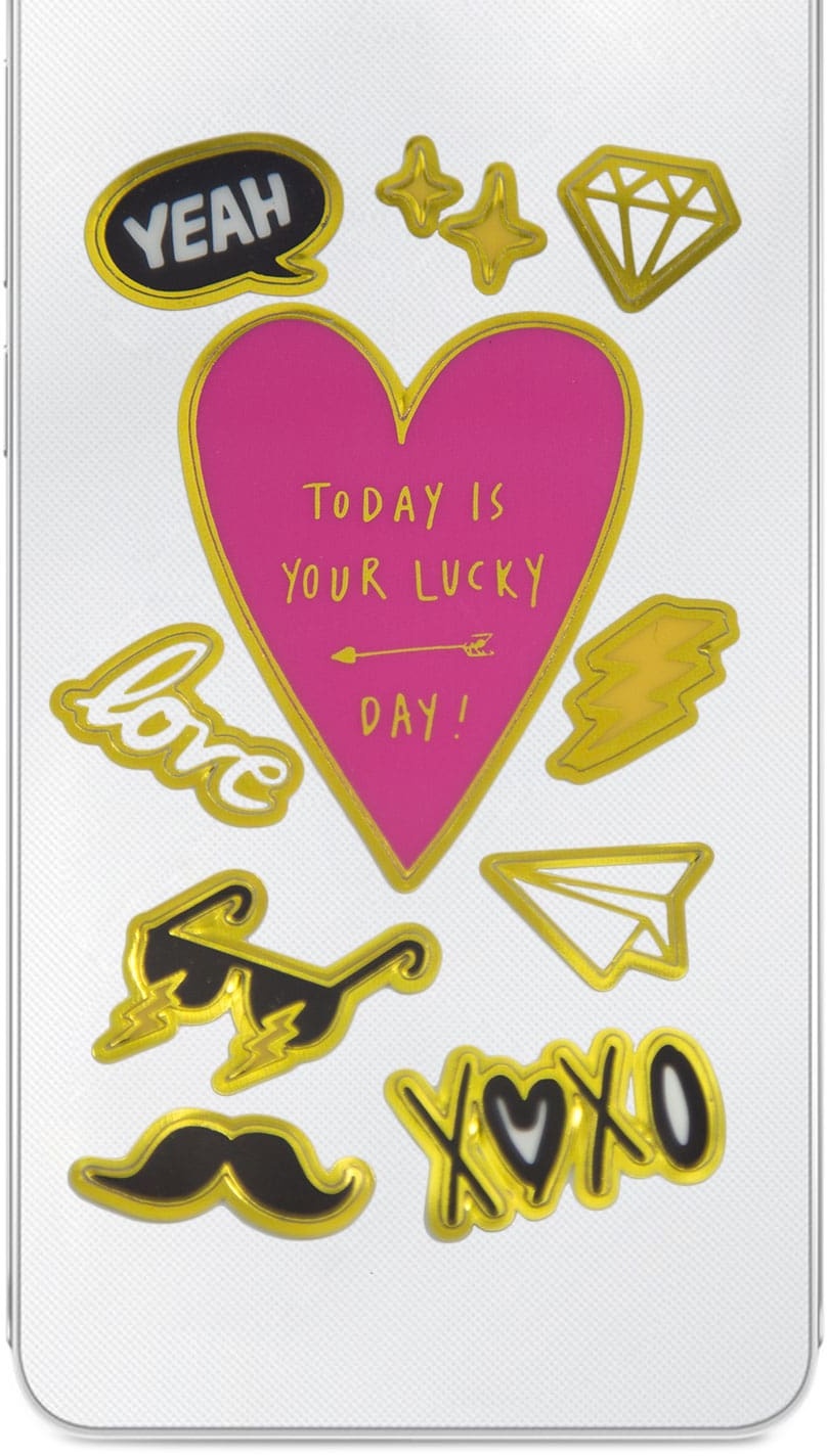 Handy Sticker Smartphone Hülle Aufkleber Today Is Your Lucky Day XOXO Herz uvm.