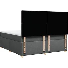vidaXL Boxspringbett 180 x 200 cm Dunkelgrau