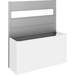 Sichtschutzelement BIOHORT, grau (quarzgrau, metallic), H:91cm, Stahlblech, Zaunelemente, für Hochbeet DaVinci