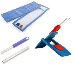 Bodenwischset 40 cm, kurzflorig Microfaser Moppbezug - Bodenwischset