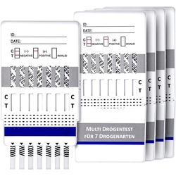 One+Step Drogentest für 7 Drogenarten - (Coc/Thc/Opi/Amp/Mtd/Bzo/Met) Schnelltest-Testkassette Test 10 St