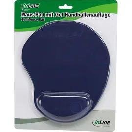 InLine Maus-Pad, mit Gel Handballenauflage, 230x205x20mm, blau